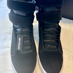 Supra Suede Jet Black TK Society High-Tops BNIB VTG DEADSTOCK RARE Sneakers